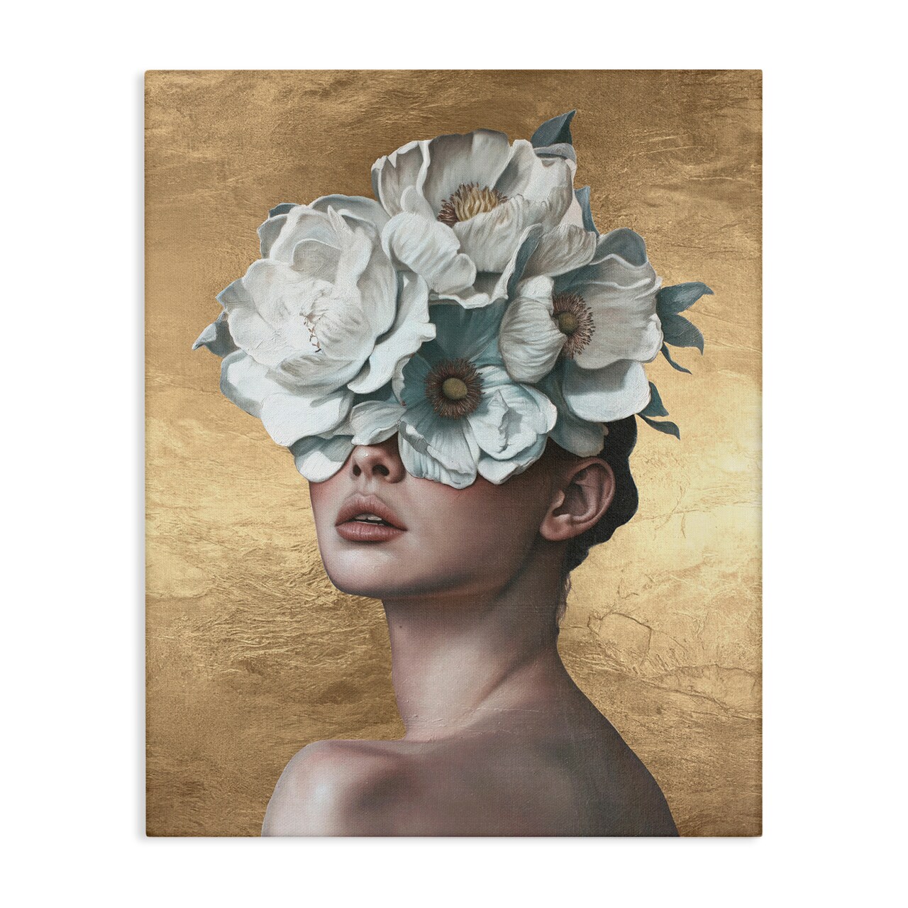 Stupell Industries Flower Lady on Gold Canvas Wall Art Design by Svetlana Aleynikova